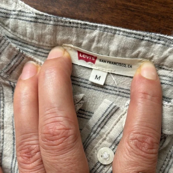 Levi's Beige Striped Mini Dress - Picture 2 of 8